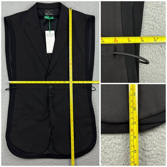 Wear Salad Vest Womens One Size Black Open Side Blazer Jacket Poncho Mens Unisex - Picture 10 of 10